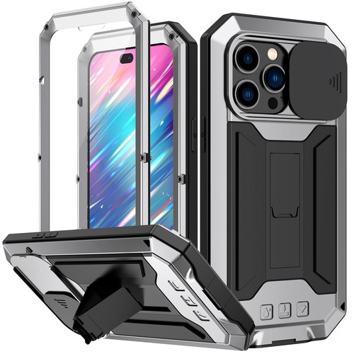 For iPhone 16 15 14 13Pro Max Case Shockproof Aluminum Gorilla Glass Metal Cover - Picture 30 of 46