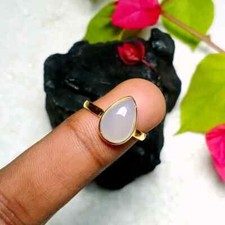 Aqua Chalcedony Gemstone Ring,925 Sterling Silver,Statement Ring,Gift For Her