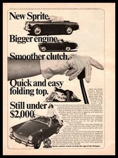 1968 Austin Healey Sprite Converitble Roadster 1275cc Engine Vintage MG Print Ad