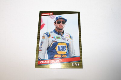Chase Elliott, 2019 Donruss Limited Ed 23 / 99, Press proof, #108, Gold Nascar