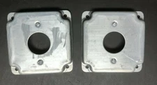 Lot of 2 - Hubbell / RACO Cat# 801C - 4" Square Cover 1.406 Dia. Round Opening 
