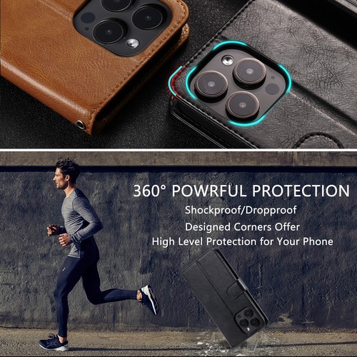 For iPhone 15 14 Plus 13 12 11 Pro Max Leather Magnetic Wallet 6Cards Case Cover - Picture 12 of 110