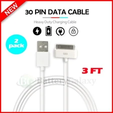 2x 30-Pin To USB Charge Sync Cable Charger for iPhone 3G 4 4s ipod Ipad