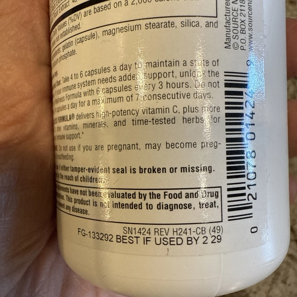 Fórmula de bienestar Source Naturals 60 cápsulas Foto 4 de 4