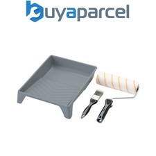 Draper 20947 Medium Pile Polyester Paint Roller and Brush Set with Soft Grip (4