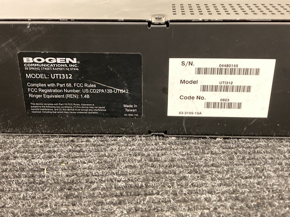 Bogen UTI312 Universal Multi-Zone Telephone Paging Controller | eBay