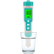 Pool Salt Tester - Multifunctional 5 in 1 Salinity, PH, TDS, EC, and Temperature