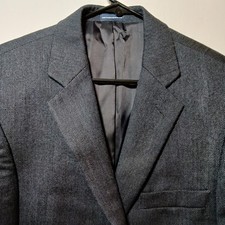 Stafford Essentials 100 Wool Tweed Navy Blue Classic Fit Blazer Mens Sz 40R