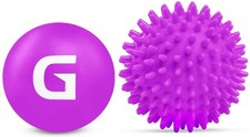 Lacrosse & Hard Spiky Massage Ball Set - Trigger Point, Myofascial Release, P...