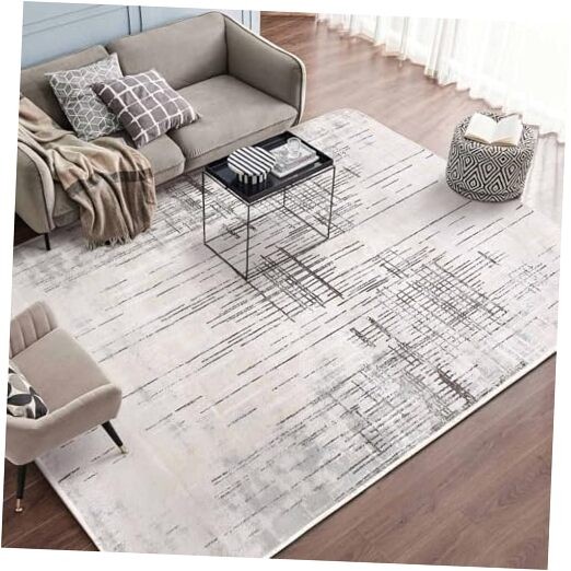 Modern Soft Abstract Distressed Area Rug for Living Room