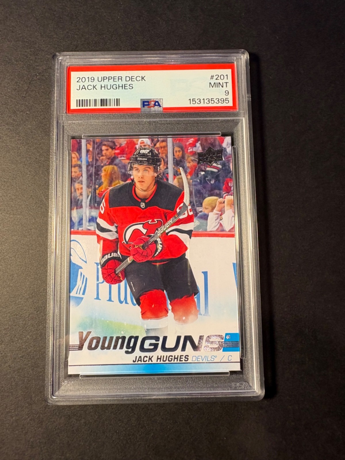 2019-20 Upper Deck - Young Guns Jack Hughes #201 (RC) PSA 9 Mint!!