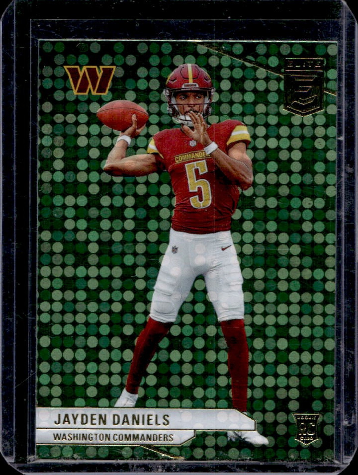 2024 Panini Donruss Elite Jayden Daniels Green Disco Rookie RC #165 Commanders