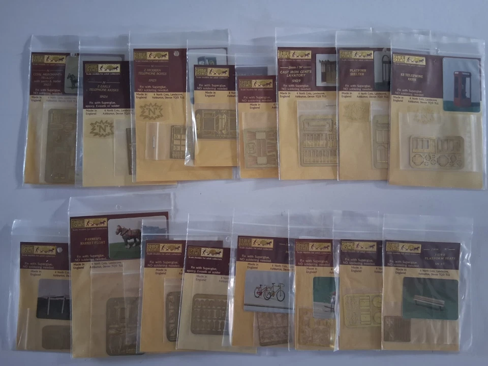 SHINE SCENES MODELS Shire Scenes Scale Model Range, N Gauge SN Range, Etched Miniture Scenic Items