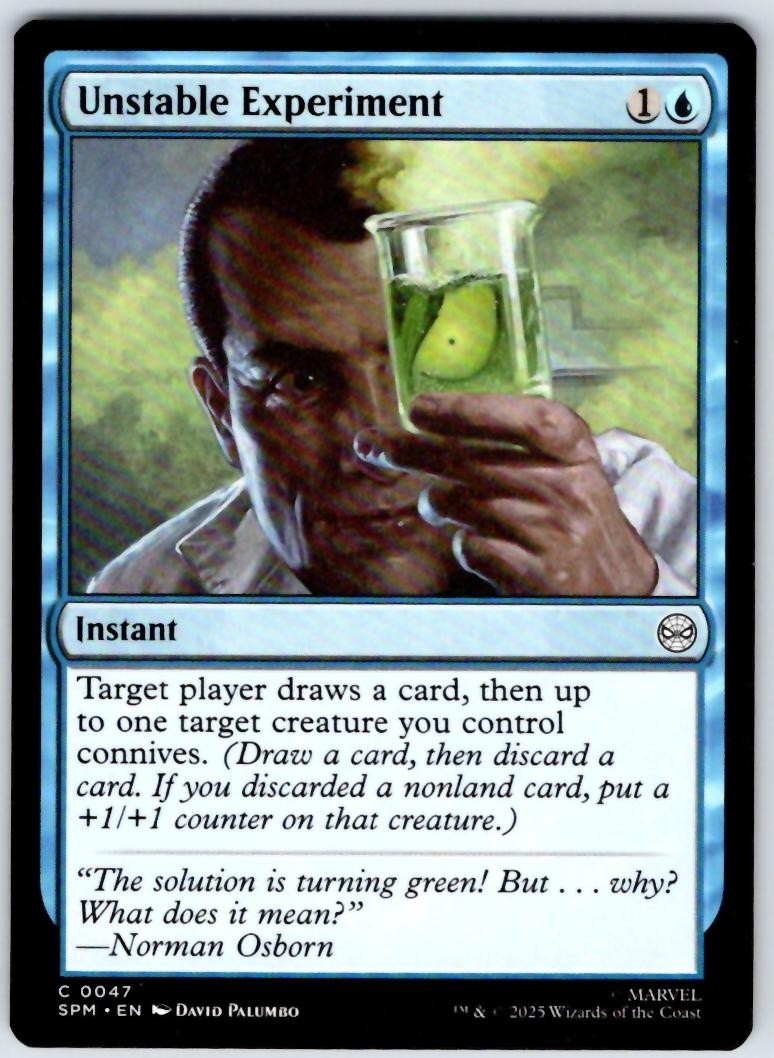Unstable Experiment 47 Common Marvel's Spider-Man Magic: The Gathering Near Mint