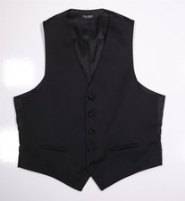 Jos A Bank Black Satin Formal Wedding Vest 42/Large
