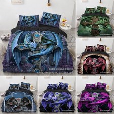 Gothic-Style 3D Bedding Set 2/3 PCS Quilt Duvet Cover Dorm Single Double King UK