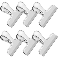 Stainless Steel Food Bag Clips 6 Pack Kitchen Storage Sealer Clips for Chips