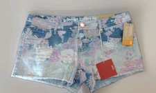 VTG Y2K Mossimo Supply Co. floral distress Shorts Mini Micro Low Hips Sz 5 New
