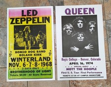 Led Zepplin and Queen concert posters