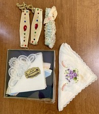 Vintage Handkerchiefs In Original Box Lace Estate Find Plus More 