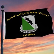 2nd Battalion, 69th Armor Regiment Panthers Flag 3x5Feet with Brass Grommets