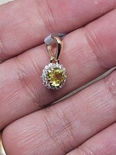 Ambilobe Sphene Pendant with White Zircon in 9K Gold 0.90ct (1.17g)