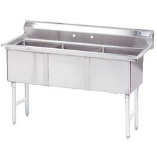 Advance Tabco 18 in x 18 in x 14 in 3 Compartment Sink w/ No