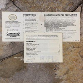 Boulder Dash Cartridge + Manual - Nintendo Entertainment System NES **SEE DESC**