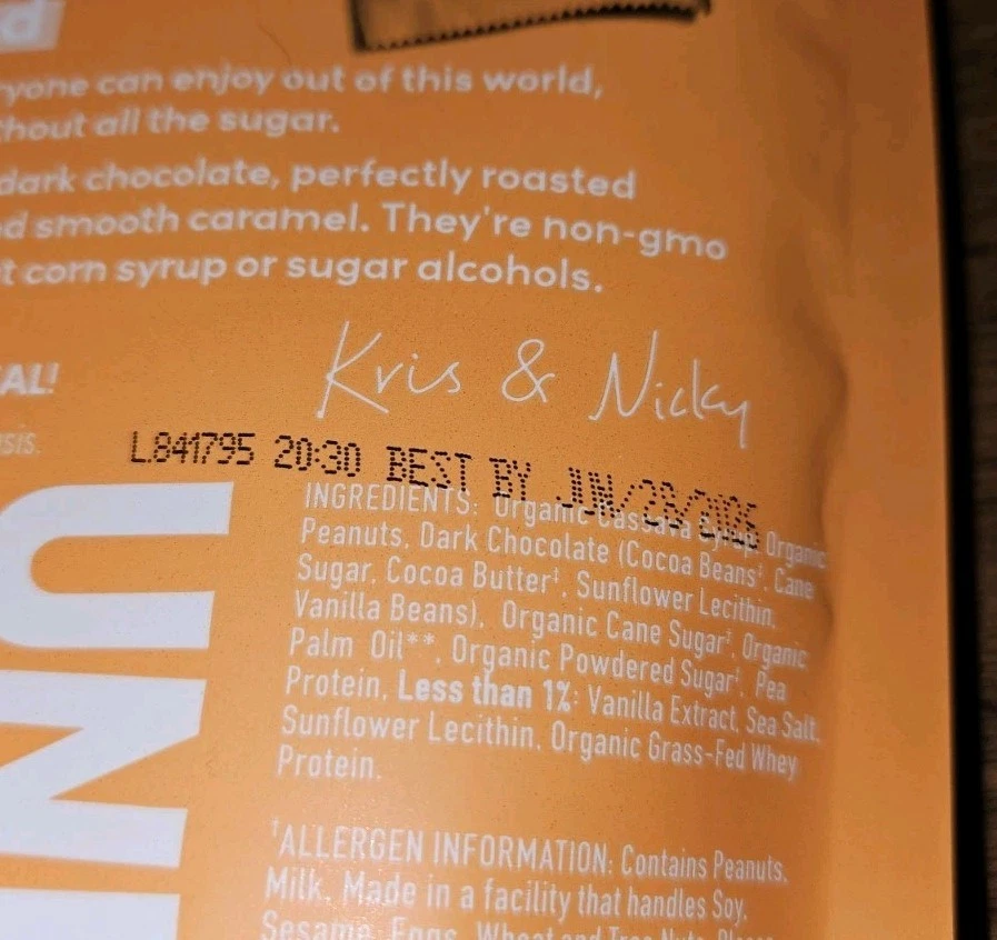 5 barras de turrón de cacahuete caramelo chocolate oscuro irreal bolsas de 3,4 oz - 25 barras en total Foto 2 de 2
