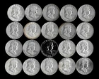 Franklin Half Dollar Roll (20 Coins)  90% Silver (1948-63) Lot A06