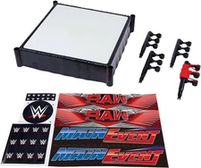 Mattel WWE Superstar Ring with Labels Main Event & RAW, Spring-Loaded Ring Mat