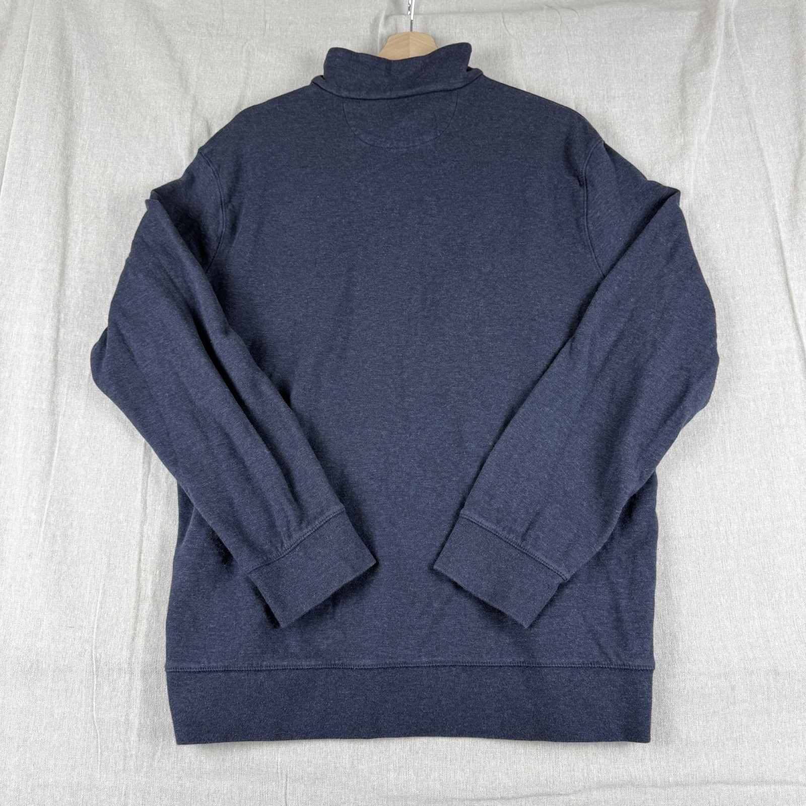 Polo Ralph Lauren Sweater Men's Large Navy Blue 1/4 Zip Pullover Preppy thumbnail 5