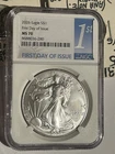 2026 American Silver Eagle 1 oz Silver First Day Of Issue NGC MS 70