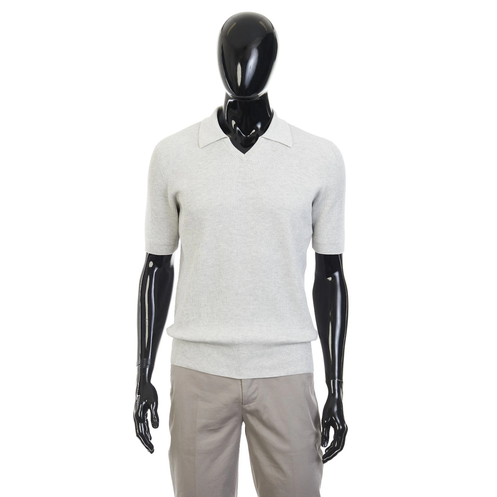 Brunello Cucinelli — BRUNELLO CUCINELLI 1250$ Cotton English Rib Knit Polo Shirt