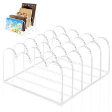 5-Slot Acrylic File Organizer for Desktop Clear Holder Office Document Sorter...
