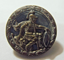 1800s antique cut steel metal king Arthur picture collectors button 54794