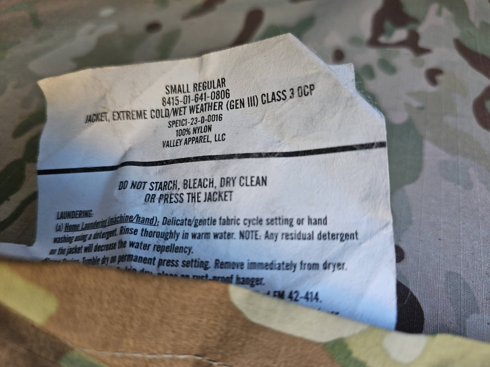 🇺🇸OCP Multicam Extreme Cold Wet Jacket Parka ECWCS Gen III L6 Goretex SMALL RE