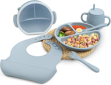 Bpa-Free Premium Silicone Bowl and Plate Set, Non-Toxic Eco-Friendly Baby Feedin