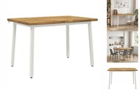 120X70X75 Cm Massivholz Akazie Weiß Rechtwinklig
