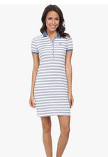 Lacoste Dress 44 Blue Striped Polo Shirt Short Sleeve Nautical Knit 12 14