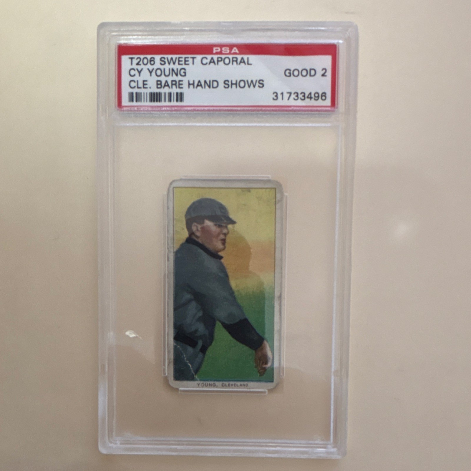 1909-11 T206 Cy Young  Bare Hand Shows PSA 2 Sweet Caporal 150 Subjects Card
