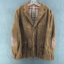 J. Crew Men  s Blazer Brown Corduroy Elbow Patch Jacket Flannel Lined Casual XL
