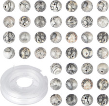 Natural Stone Genuine Stones DIY Map Jasper round Beads 8Mm 100Pcs Beading Loose