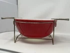 Pyrex Red Large #404 4 Qt. Bowl with Carrier Cradle