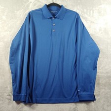 Nike Golf Mens Dri-FIT Long Sleeve Polo Shirt Blue Large 381238-481