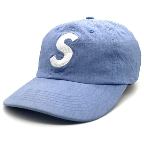 Supreme 23SS Cordura Ripstop S logo 6 panneaux capuchon nylon 6 panneaux bleu clair d'occasion