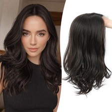 Dark Brown Long Loose Wavy 18in Women Premium Hair Topper