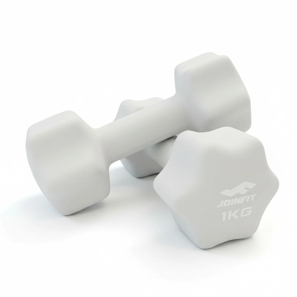 2x 1KG Solid Neoprene Dumbbell Anti-Slip Dumbells Strength Hand Weights Set
