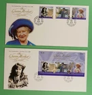 DR WHO 2000 NEW ZEALAND 2 FDC QUEEN MOTHER 100TH S/S R79463