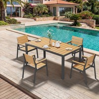 Devoke Gartentisch 150/180X80Cm Aluminiumtisch, Balkontisch, Outdoor-Esstisch
